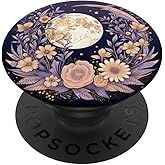 Boho Moon And Wildflowers PopSockets Standard PopGrip