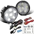 2X 18W 6 LED Round 4X4 Offroad SUV 4WD Flood Work Fog Lights+Switch+Wiring