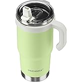 SILICANICE 24oz Insulated Tumbler with Straw & Handle, Leak Proof Vacuum Insulated Water Bottle for School, Sports and Outdoor - Key Lime