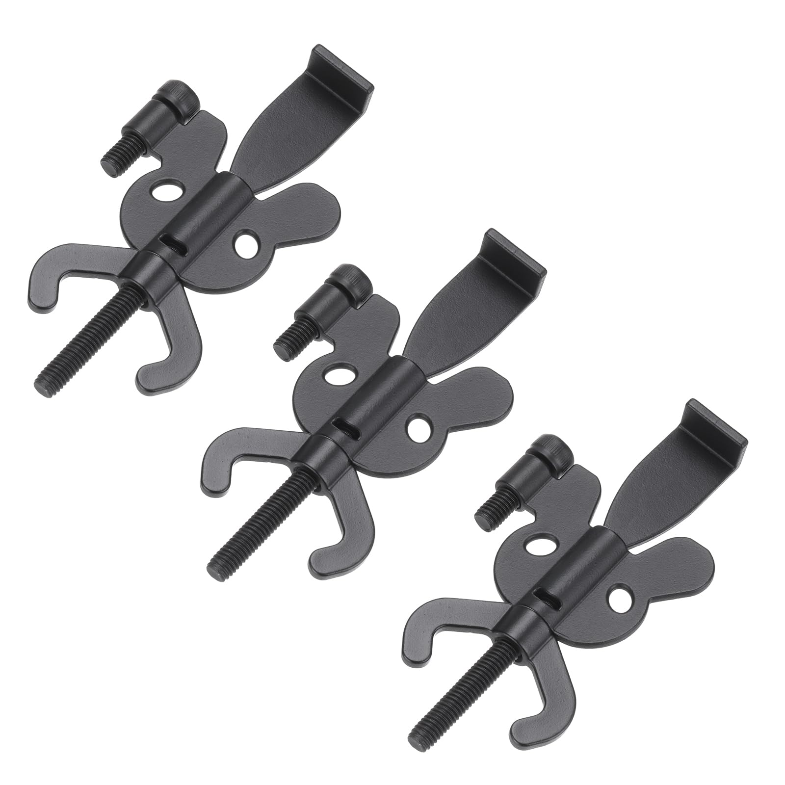 PATIKIL Portable Security Door Lock, 3 Pack Adjustable Butterfly Hotel Door Lock Devices with Storage Bag for Enhanced Safety for Traveling Hotel Home Apartment, Black