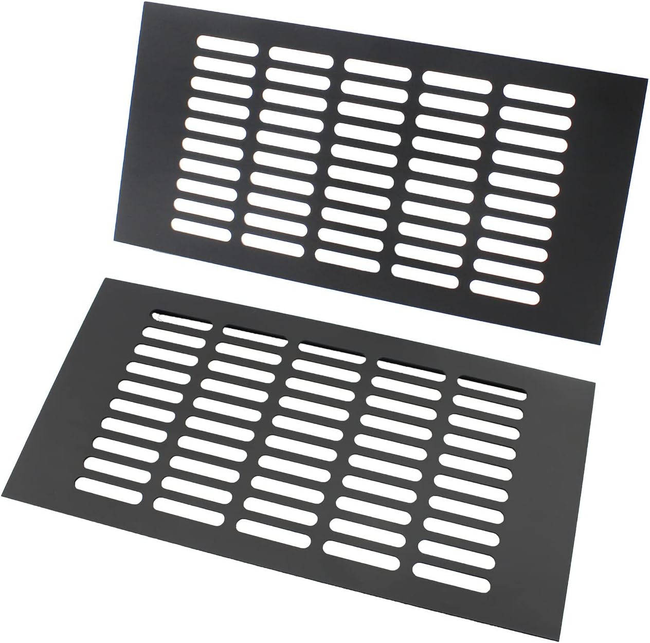 Registers, Grilles & Vents - 2PCS Air Vent Cover,TTZEZE Black Aluminium Alloy Ventilation Grille Rectangle Metal Louvered Grill Cover for Wardrobe Stove Shoes Cabinet Sink Kitchen Bathroom Side Wall Ceiling and Floor Exhaust Vent
