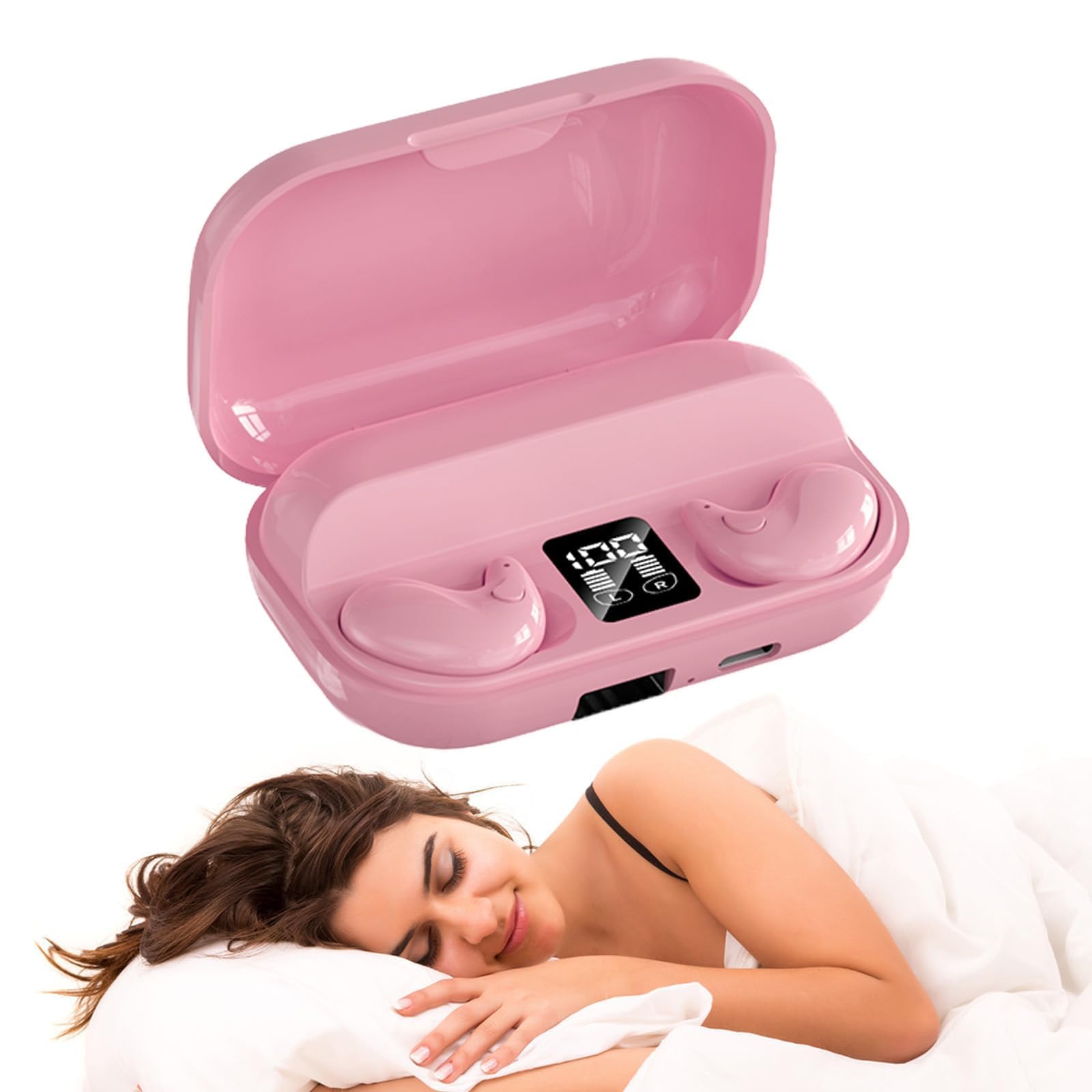 Invisible Sleep Headphones Mini Small Wireless Earbuds for Sleeping White Pink Earphones for Small Ears Kids Earbuds Bluetooth Sleep Ear Phones Bluetooth Headphones Noise Cancelling Ear Buds Wireless — image 1