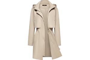 Bloggerlove Rain Jacket for Women Waterproof with Hood Trech Coat for Women Lightweight Raincoats Packable Windbreaker