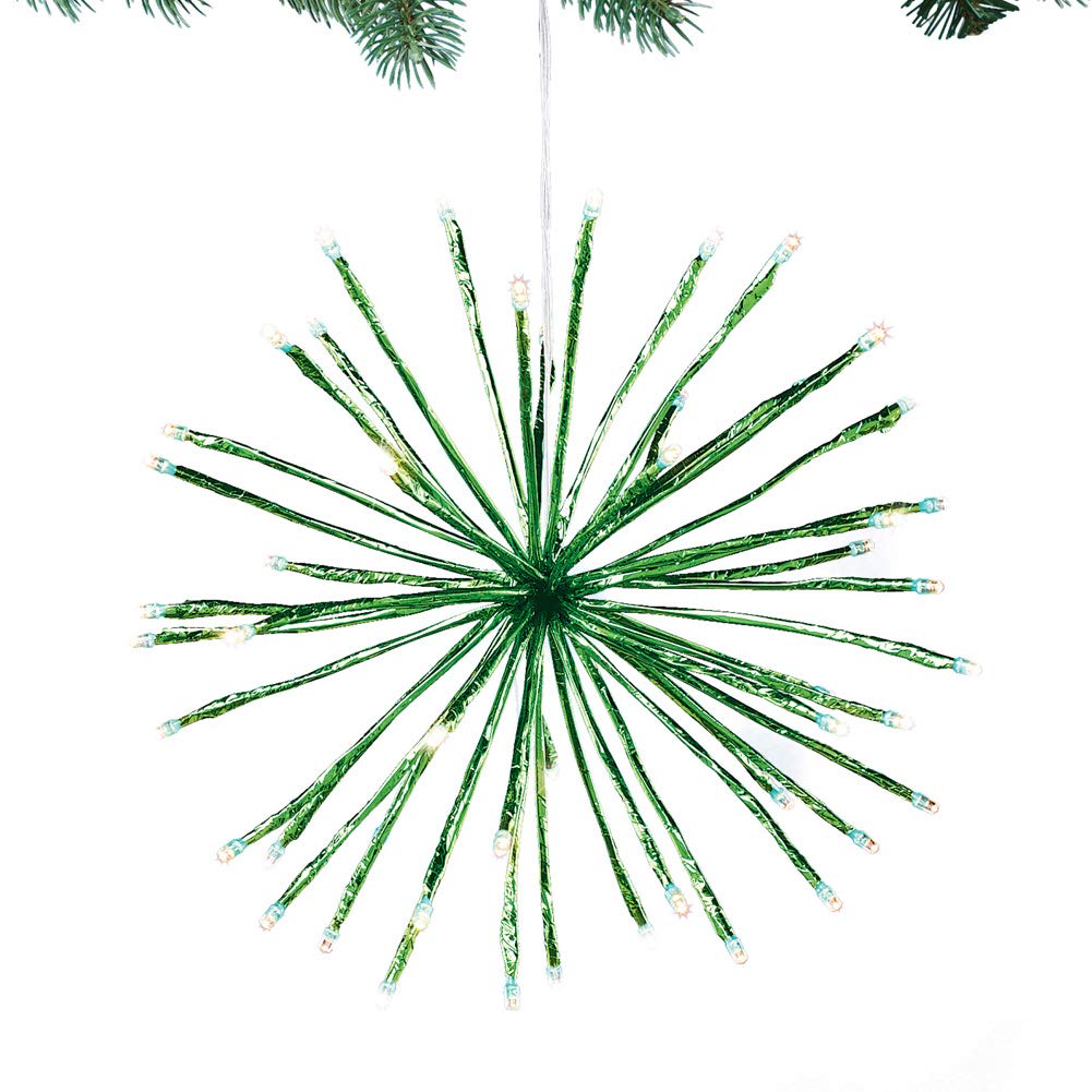 Collections Etc Lighted Holiday Hanging Starbursts with Adjustable Branches and Remote Control for Different Settings