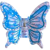Funny Butterfly Hair Clips,Acetate Hair Clip,Striped Butterfly Claw Clips for Women,Blue