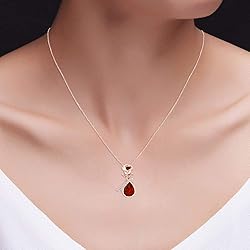 AFFY White CZ & Simulated Red Garnet Bezel Setting