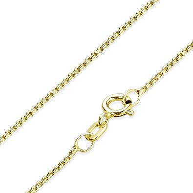 MATERIA Venezianerkette Gold Damen - Halskette 925 Silber vergoldet Goldkette 1,2mm für Frauen Mädchen in Box K100