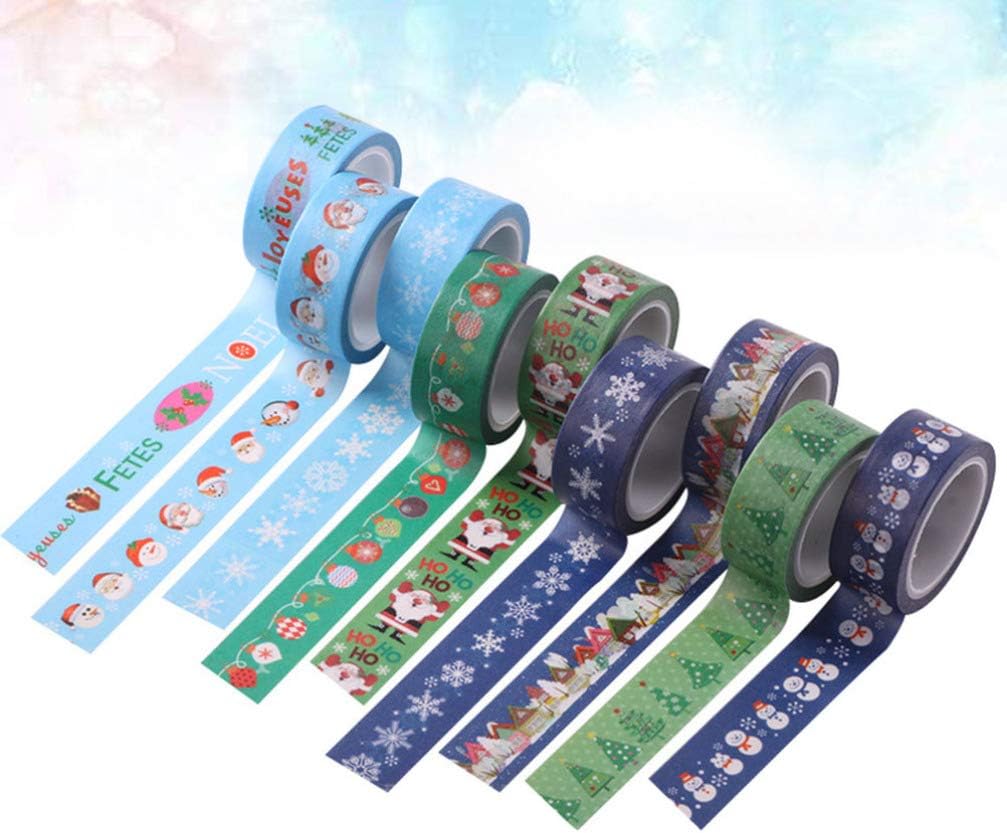 TOYANDONA Christmas Washi Tape for DIY Craft Packaging Supplies (Mixed Style) 9 Rolls 5 Meter, 2.6*1.5CM - Image 4