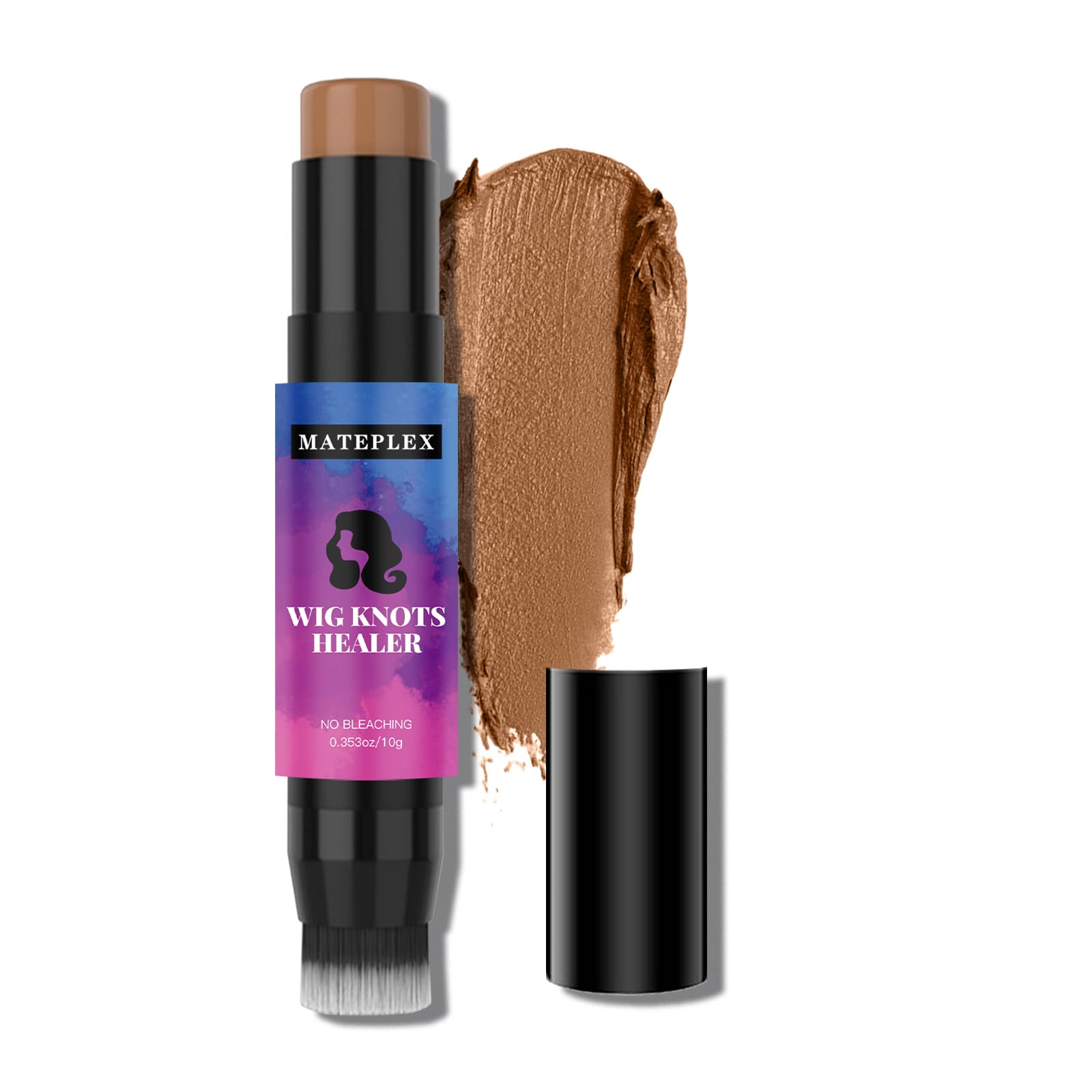 Photo 1 of Mateplex Wig Knot Concealer for Lace Grid Lace Dyeing Stick for Wigs Knots Healer Stick for Lace wig & Frontal Part & Hairline, Portable, Sweat-proof, No Bleaching?10g, Light Brown)