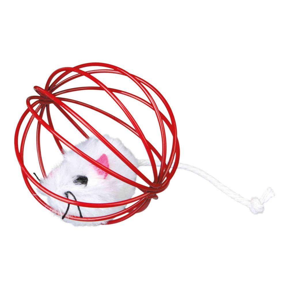 Trixie 24 plush mice in a wire ball