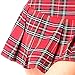 Lziizl Women Role Play Schoolgirl Skirt Lingerie Mini Plaid Pleated Skirt Dress Red S