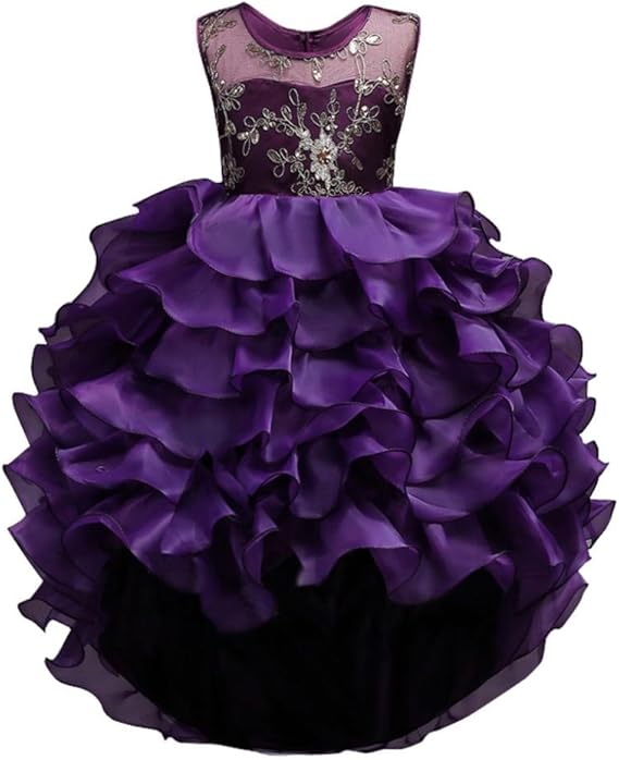Familizo Fille Robe Superposee Princesse Robe De Mariage Party Pageant 3ans Violet Amazon Fr Vetements Et Accessoires