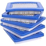 HEYZLASS 5 Pack 491588S Air Filter, Compatible with Briggs Stratton 491588 4915885 Flat OEM Air Cleaner Cartridge, Lawn Mower