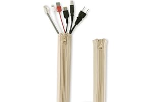 STANGH Flexible Cable Management Sleeve with Zipper - Extendable Cord Organizer System Wrap Wire Cable Cover Sleeve Holder, Keep Home & Office Clean Safe Protector for TV/Media, Beige, 39 Inches, 2 Pcs
