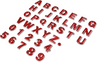 Auto Dynasty Metal Emblem Decal Logo Trim Badge Text Red Letter S - Not a Set