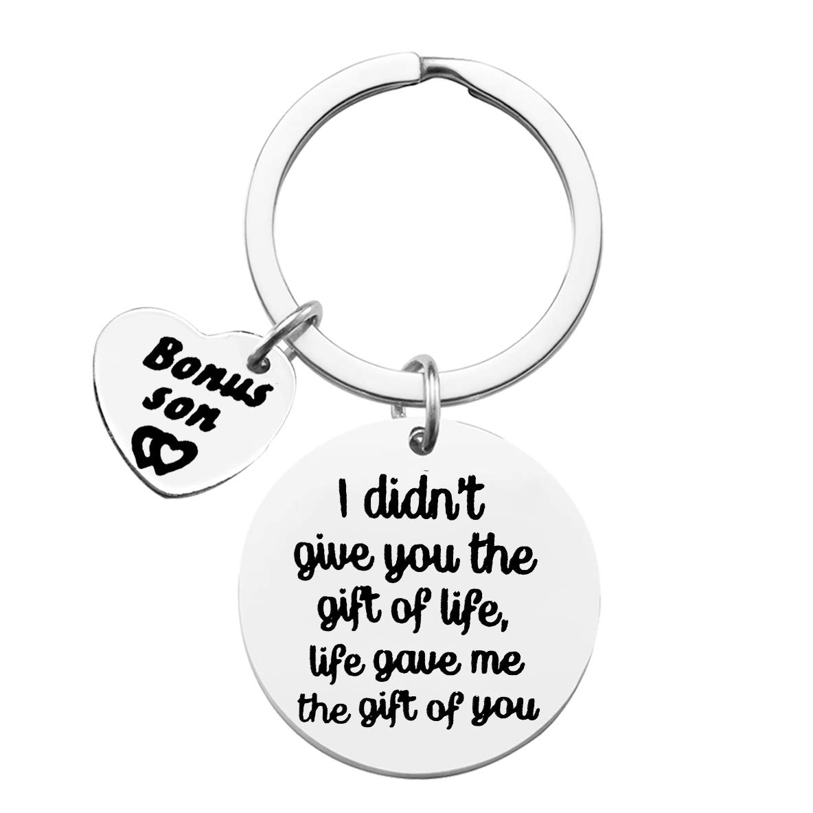 Huwujiu Bonus Son Gift Keyring I Didn't Give You The Gift of Life Life Gave Me The Gift of You Keyring Son in Law Gifts Adoption Gift Stepson Gifts from Step Mum Step Dad