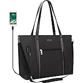 Laptop Tote Bag for Women 17 Inch, Teacher Work Bag with Compartments Business Laptop Bag With USB Port & 15 Pockets Travel Professional Computer Bag Office Work Organized Bag with Shoulder Straps