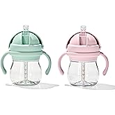 OXO Tot Transitions Straw Cup with Handles 6 oz. - Opal and Blossom - 2 Pack