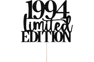 YETXEL Limited EDITION 1994 cake topper 31th birthday happy birthday cake topper men and women cheer 31 years old handmade black glitter cake decoration (1994)