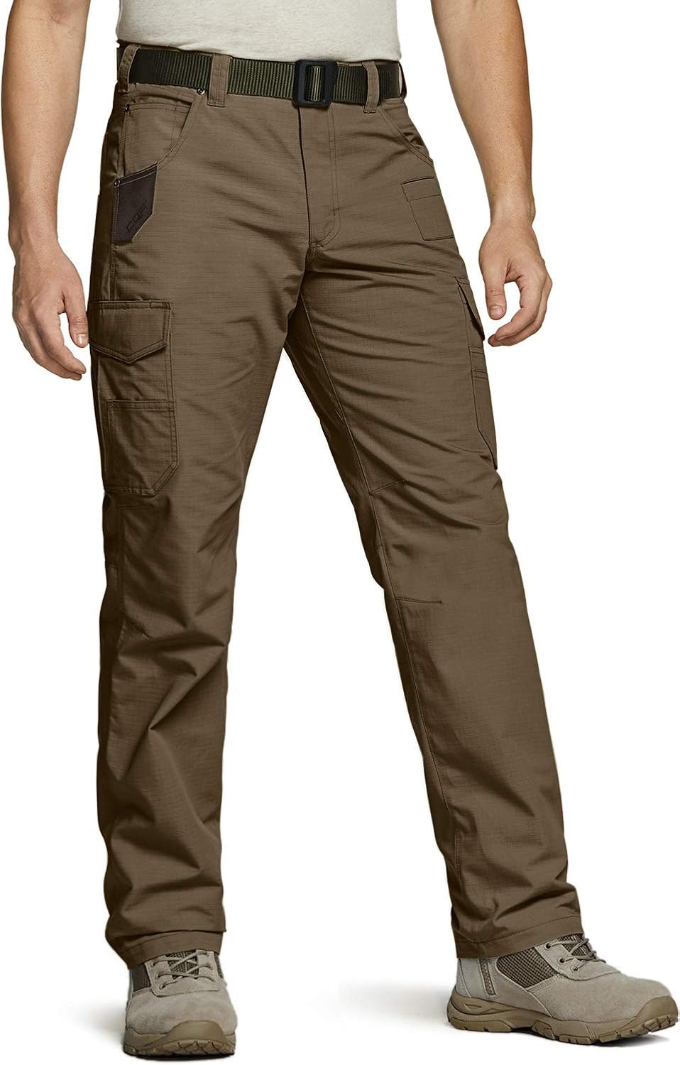 CQR Men's Ripstop Work Pants, Water Repellent Tactical Pants, Outdoor Utility Operator EDC Straight/Cargo Pants: Clothing