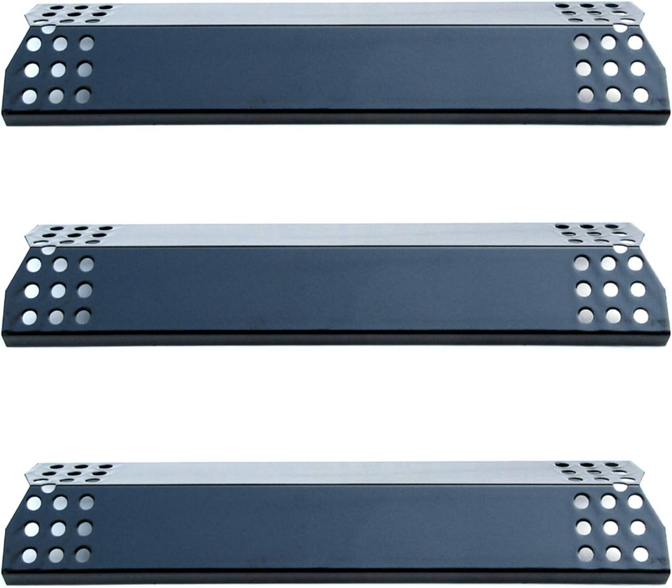 Direct Store Parts DP129 (3-Pack) Porcelain Steel Heat Shield/Heat Plates Replacement for Sunbeam, Nexgrill, Grill Master, Charbroil, Kenmore, Kitchen Aid, Members Mark, Uberhaus Gas Grill Models