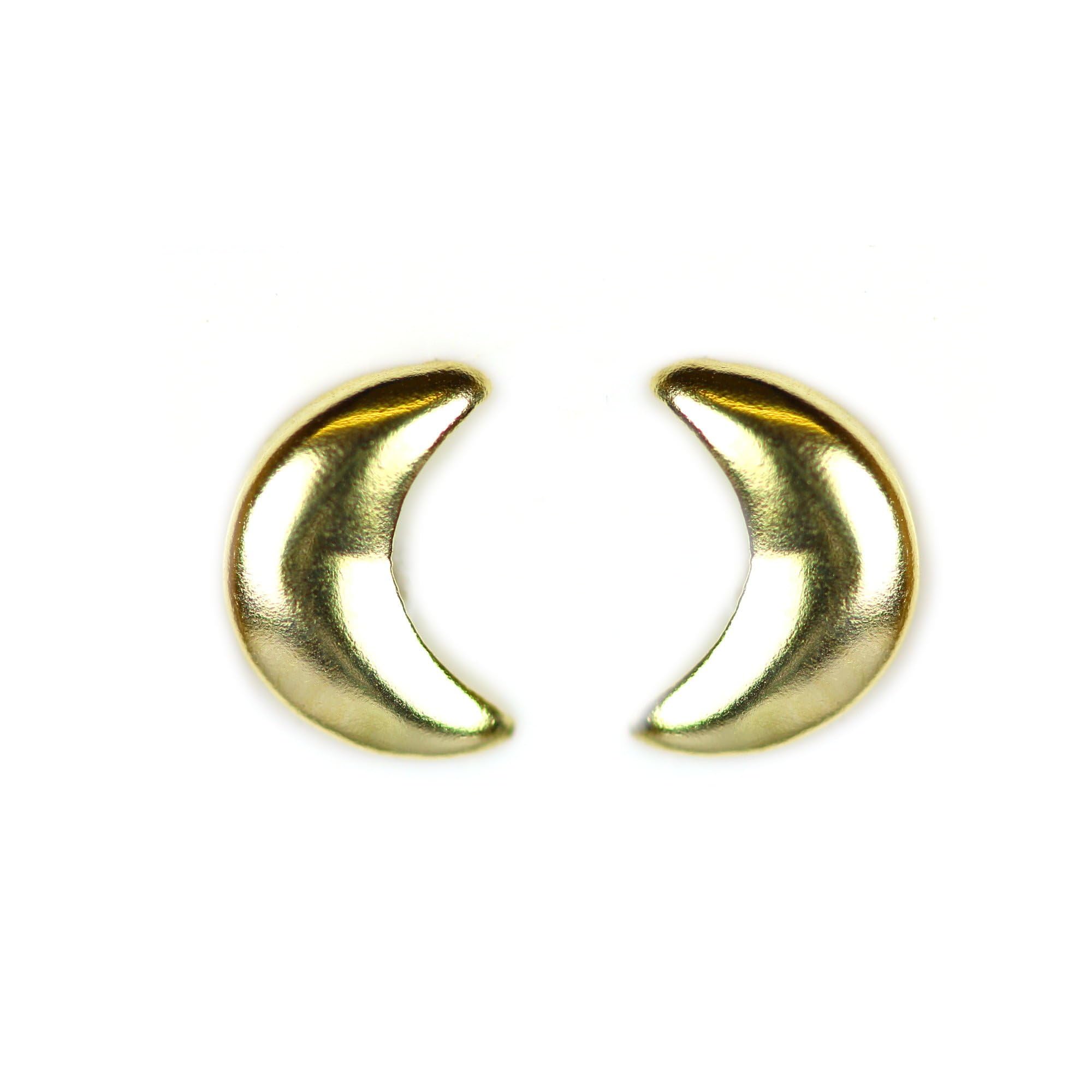 Arranview Jewellery Crescent moon stud earrings in 9ct yellow gold.