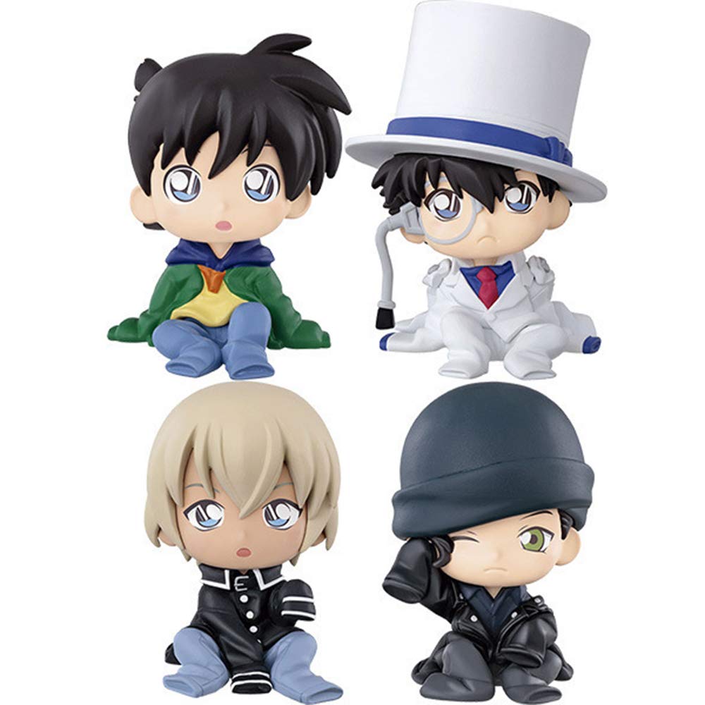 BHNACM Detective Conan Q Edition 4 KID Jimmy Kudo Furuya Rei Akai Shuuichi Seated Action Figure Animated Character Model Decoration Statue