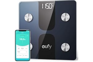 eufy by Anker, Smart Scale C1 with Bluetooth, Body Fat Scale, Wireless Digital Bathroom Scale, 12 Measurements, Weight/Body Fat/BMI, Fitness Body Composition Analysis, Black/White, lbs/kg