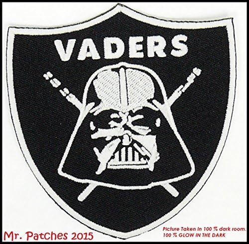 STAR WARS Darth Vader Sith Lord GLOW IN THE DARK Embroidery PATCH Shirts Hats Jackets Bags Halloween Costume Easy Iron On