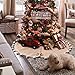 AerWo 48 Inch Natural Burlap Christmas Tree Skirts, 3D Pompom Tree Skirt for Xmas Holiday Party Decorations Indoor Outdoor