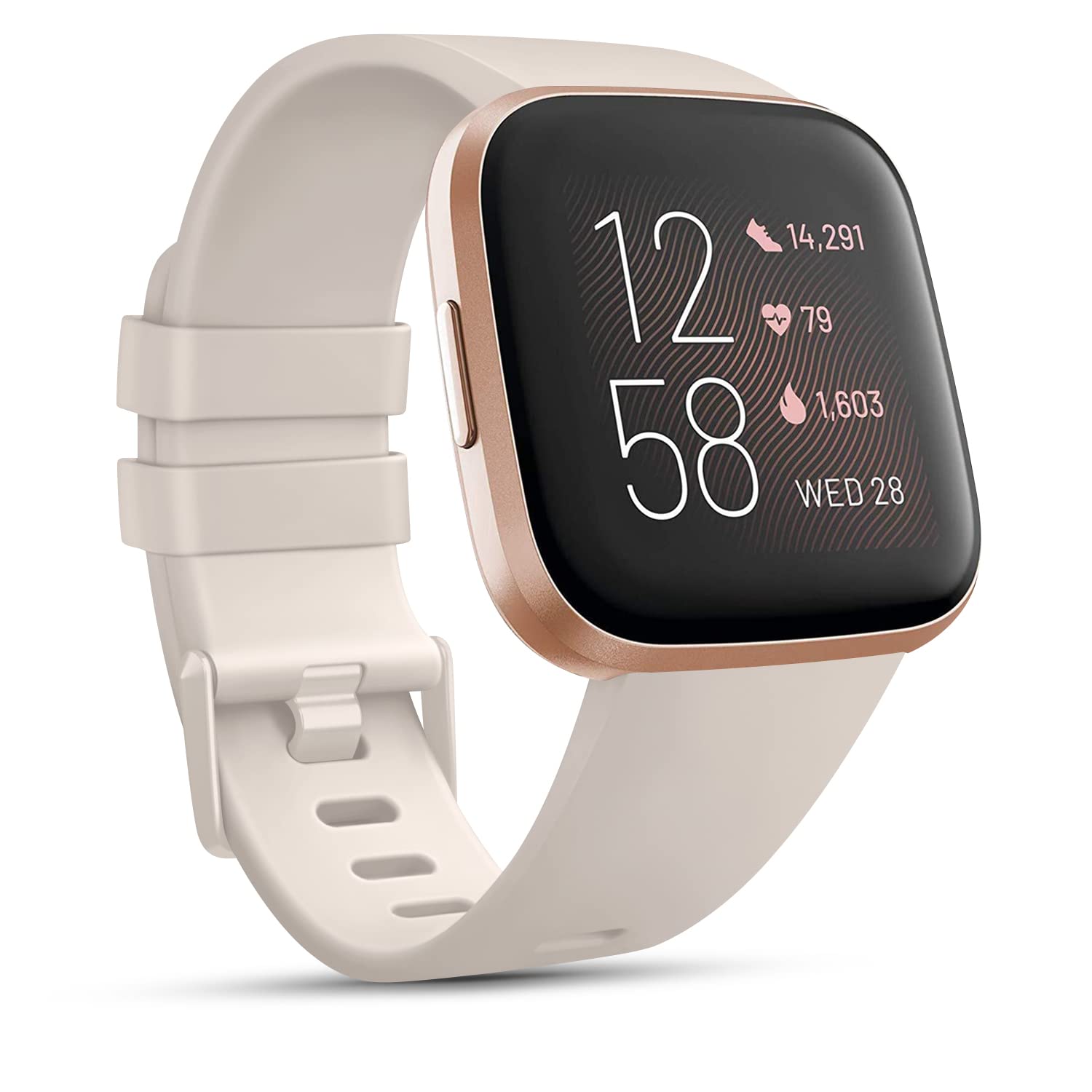 Fitbit Versa 2/Lite Silicone Sport Strap for Women Men - Classic Replacement Band Compatible With Versa Series (S, Starlight) — image 1