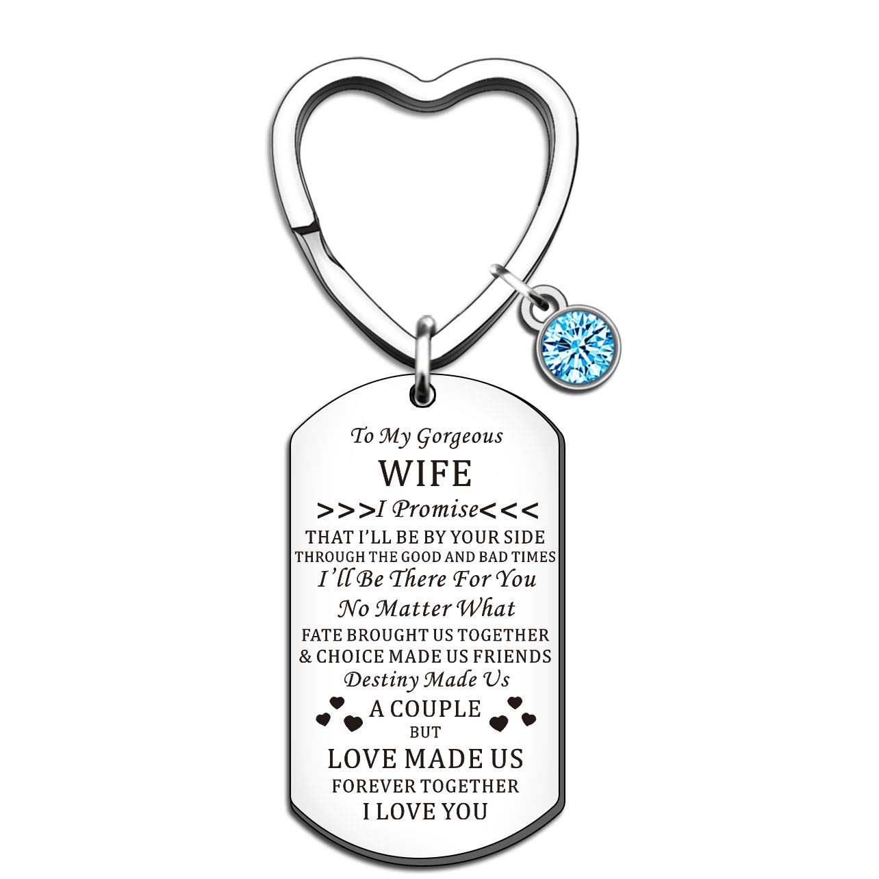 HULALA To MY Gorgeous Wife Keyring Valentines Gifts For Her I Love You Romantic Couple Women Keychain Birthday Anniversary Presents