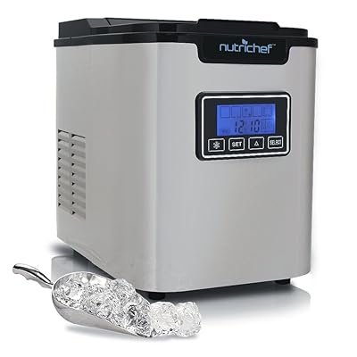 NutriChef Countertop Digital Ice Cube Maker 33 LBS Per Day
