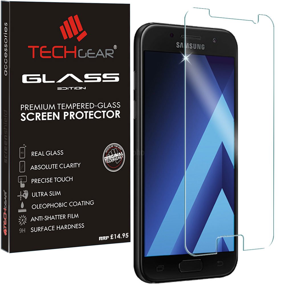 TECHGEAR Screen Protector for Galaxy A5 2017 (SM-A520 Series) - Glass Edition, Genuine Tempered Glass Screen Protector, Compatible with Samsung Galaxy A5 2017
