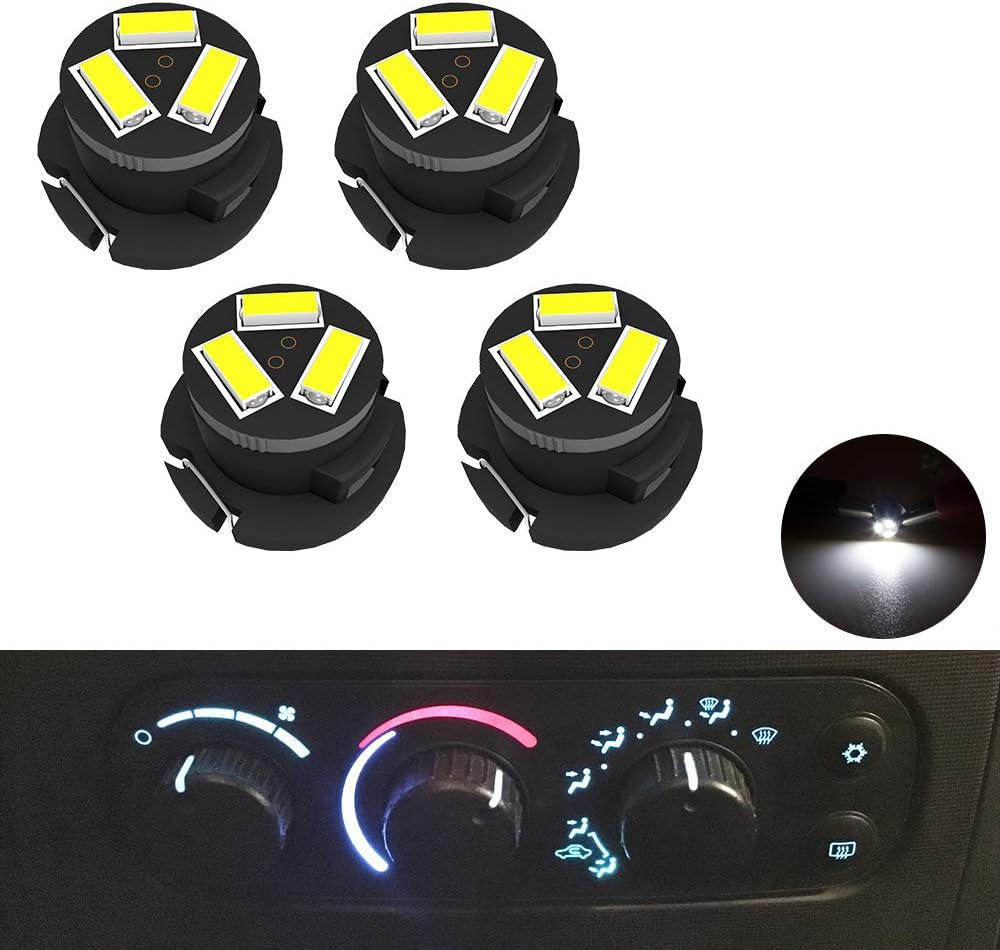 SMD AC Climate Heater Control LED Light Bulbs Kit Replacement for Dodge Ram 1500 2500 3500 2003-2008 T5/T4.7 Neo Wedge HVAC White Lights