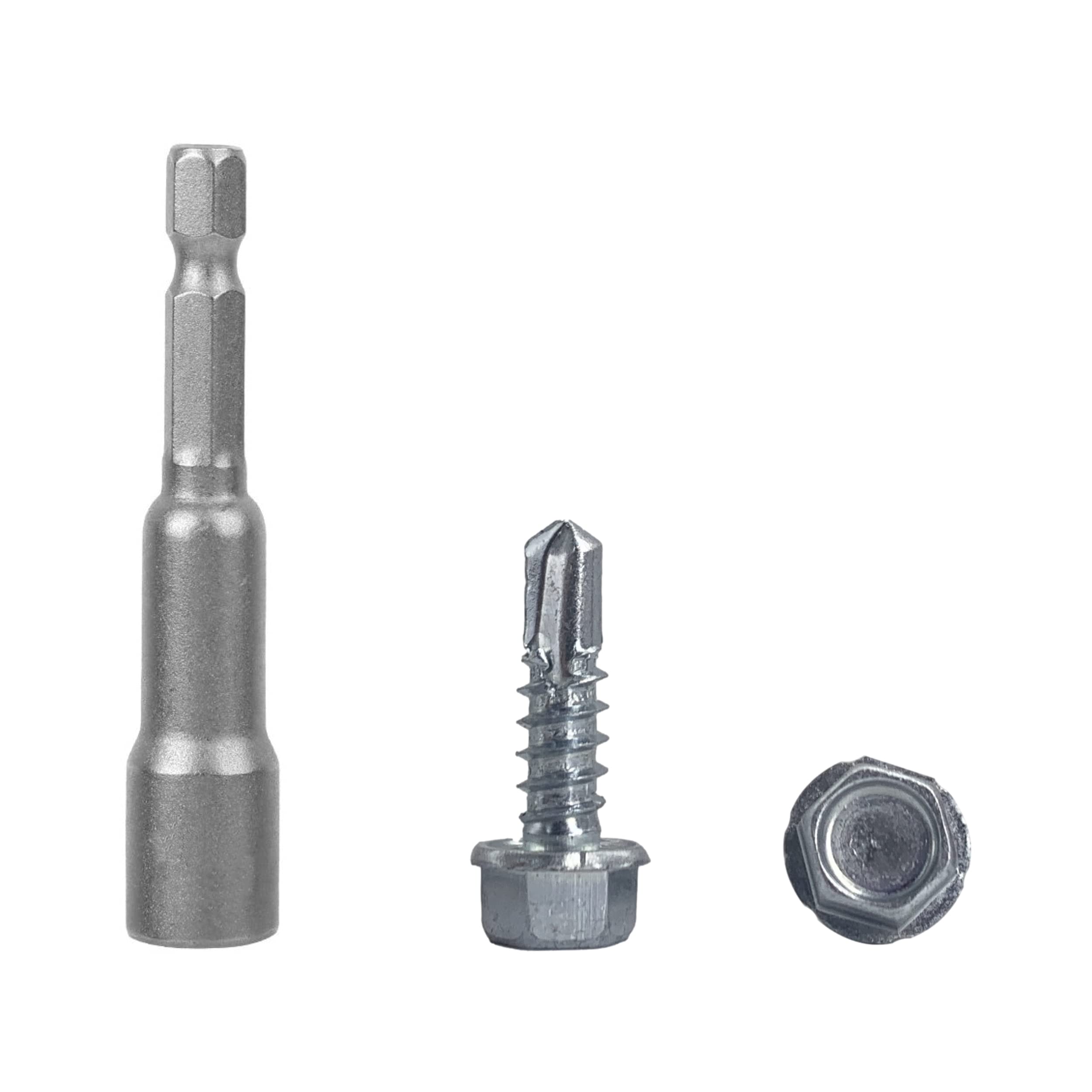 (Pack of 400 pcs) DIN 7504 K Zinc Plated Steel 5.5 x 19 mm Screws, Self-Drilling Sheet Metal Screw, Hex Washer Head, Self Tapping (400, 5.5 x 19 mm)