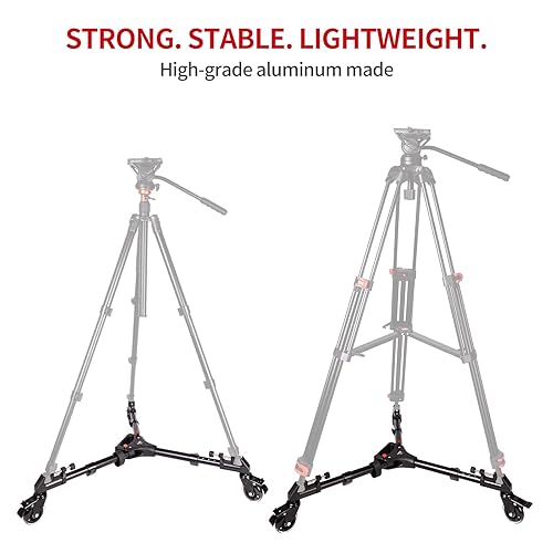 Photography Tripod Dolly, Heavy Duty with Larger 3-inch Rubber