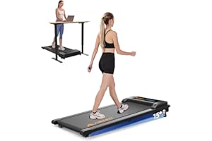 AIRHOT Walking Pad Treadmill, 2.5HP Under Desk With Remote Control & LED Display, Quiet for Compact Space, Portable for Home Office Use