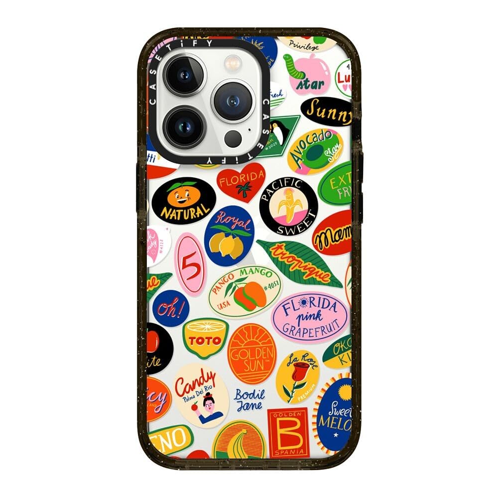 CASETiFY Impact Case for iPhone 13 Pro - Fruit Stickers - Clear Black Image CASETiFY Impact Case for iPhone 13 Pro - Fruit Stickers - Clear Black Image