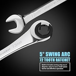 LOSCHEN 12pcs/set 8-19mm Metric Ratcheting Wrench