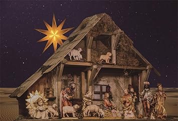 Immagini Di Natale Presepe.Edcott Presepe 7x5ft Sfondo Per Foto Sacra Famiglia Mary Joseph Pecora Barn Farm House Nascita Di Juses Christ Notte Di Natale Presepe Sfondo Per Studio Fotografico Puntelli Amazon It Elettronica