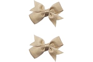 ZOONAI 2 Inch Baby Girl Hair Bows Clips Hairpin Headwear Kids Boutique Hair ClipTeens Toddlers Hairpin Headwear - Set of 2 (Light Gold)