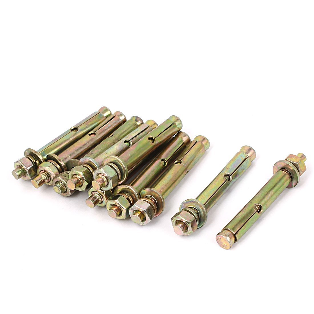 Sourcingmap 8mmx60mm Metal Hex Nut Sleeve Expansion Anchors Bolts Screws 10pcs