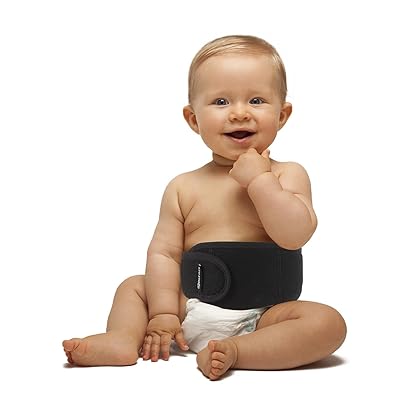 Practical Color - Baby Umbilical Hernia Belt for Boy and Girl by BeFit24 - with Silicone Pad for Delicate Support - One Size Fits All - Black
