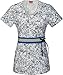 Fashion Prints by Dickies Women's V-Neck Animal Print Scrub Top