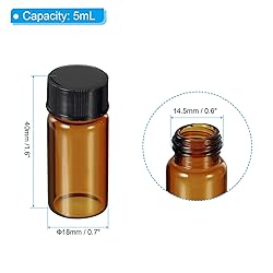 PATIKIL 5mL Glass Vials with Screw Caps, 16Pcs