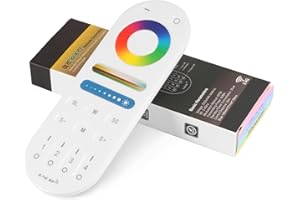 XXK LM091 4-Zone 2.4G RF Remote Control Compatible with RGBW CCT RGB LED Dimming Controller, Touch Screen 4 Channel 99ft Group Control