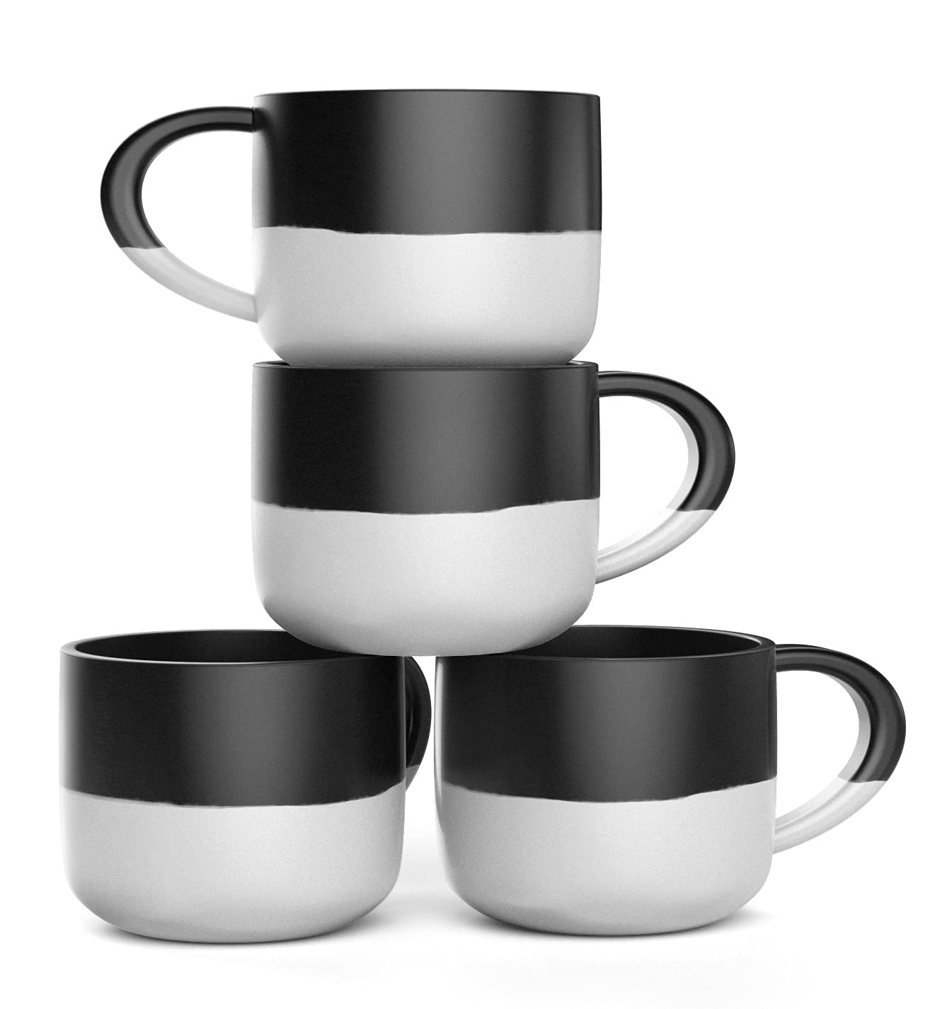 Photo 1 of ***ONLY 2***Francois et Mimi Set of  Jumbo 18oz Wide-mouth Soup & Cereal Ceramic Coffee Mugs (Black and White)