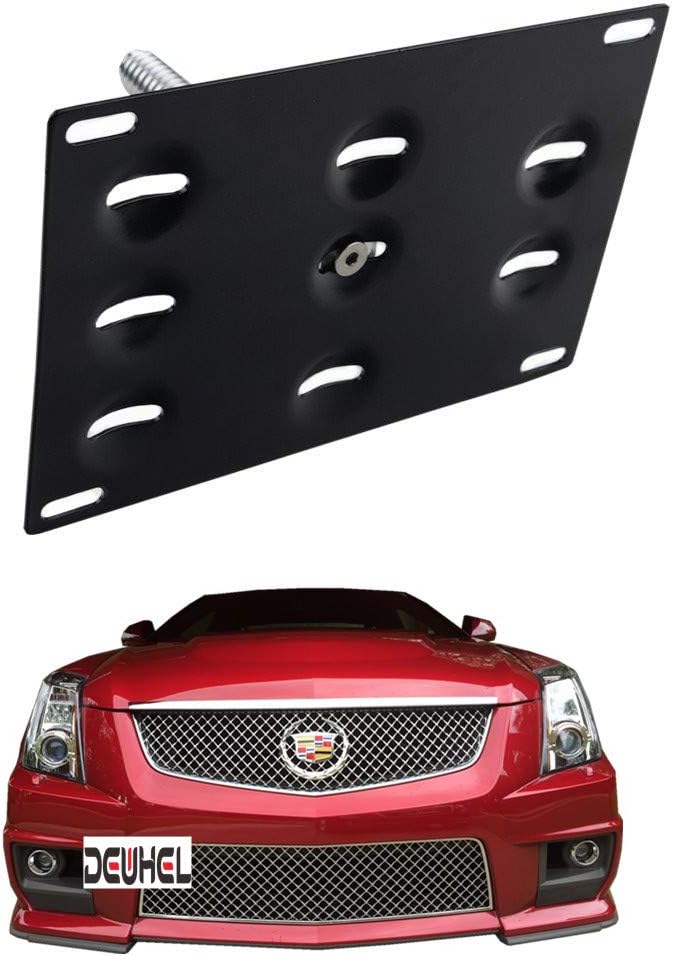 DEWHEL Front Bumper Tow Hook License Plate Mount Bracket