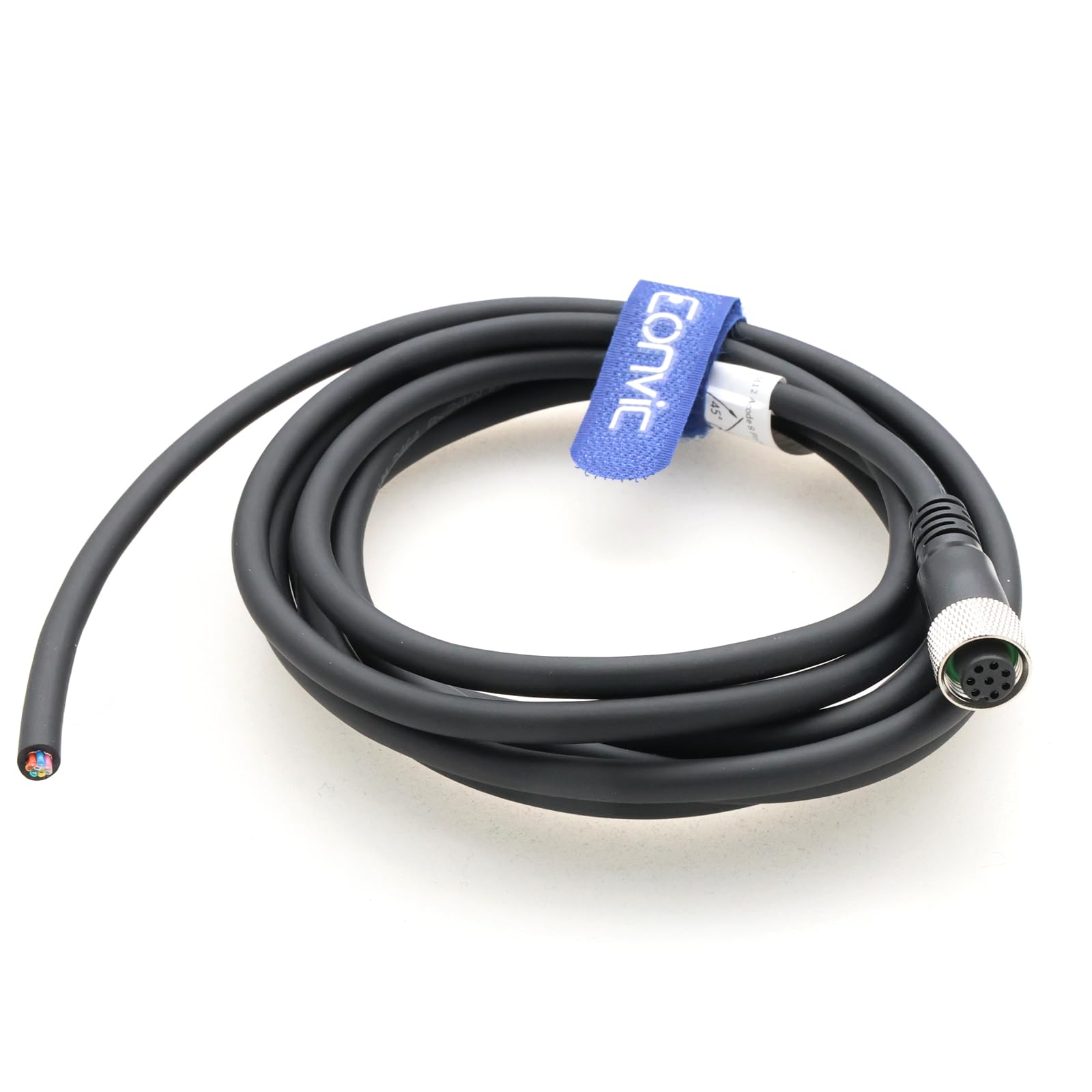 Eonvic M12 Female Straight 8 Pins Connector Aviation Socket Shielded Electrical Cable Industrial Sensor Connector 1M